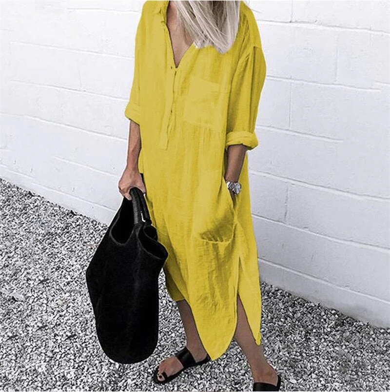 Robe chic pour femme en coton doux et respirant pour un confort tout au long de la journée – Image 5