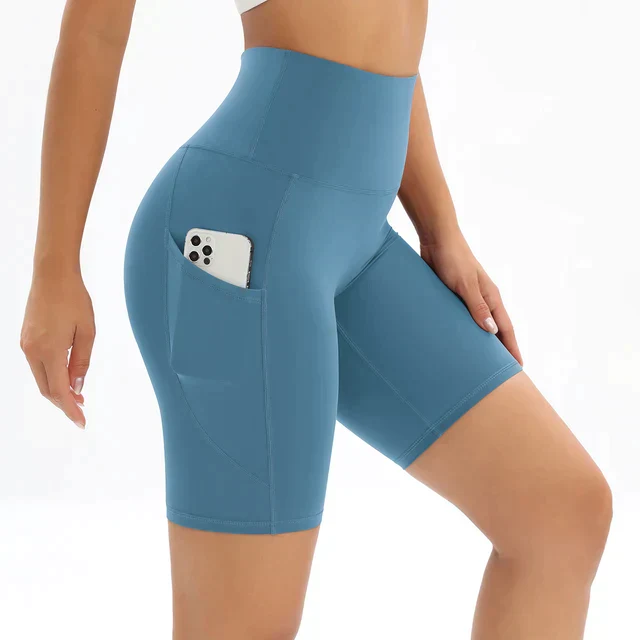 Shorts de fitness pour femmes à taille haute avec poche pour un confort et un style tendance – Image 7
