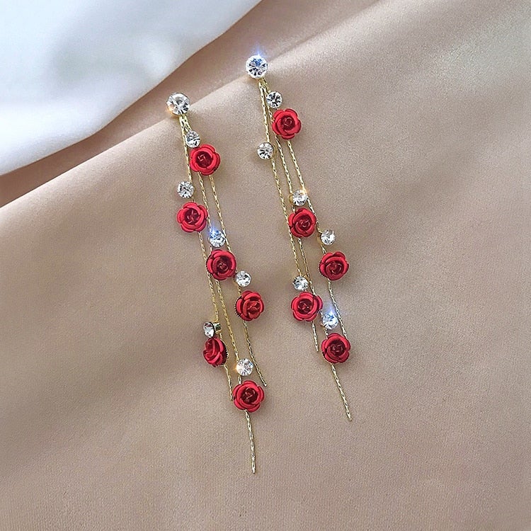 Boucles d'oreilles Cascade de Roses – Image 2