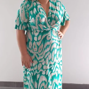 Robe Longue Fluide Vert D'eau Grande Taille