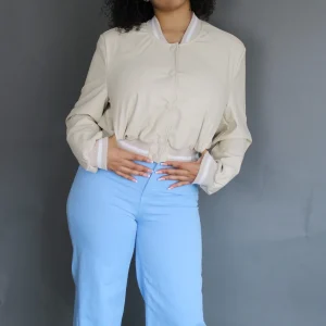 Veste femme bomber beige