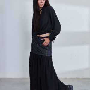 Jupe noire Bi-matière en Tulle