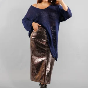 Jupe longuette en simili cuir Grande Taille