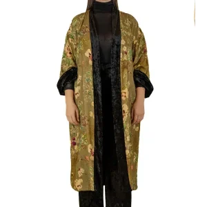 Kimono long floral en chenille