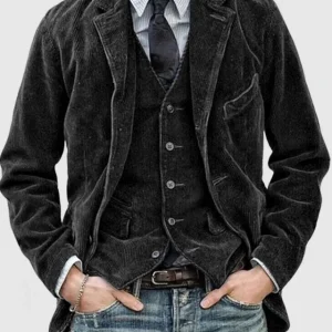 Émile | Ensemble de Veste et Gilet Côtelé pour Hommes Élégants et Modernes