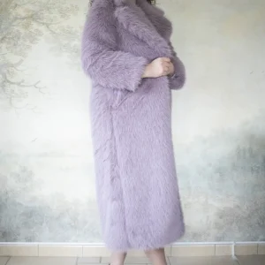 Manteau long en fausse fourrure