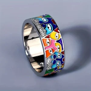 Bague en Argent Œil Coloré