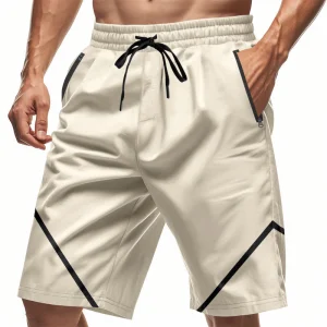Short de sport pour homme - Tejido ligero de secado rápido - Corte holgado - Largo hasta la rodilla - Bolsillos con cremallera