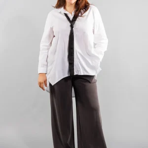 Chemise en coton avec cravate Grande Taille