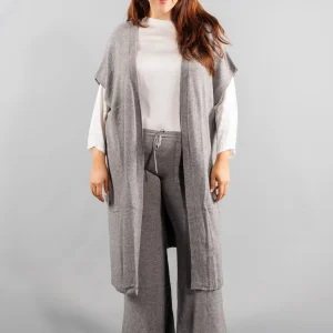 Gilet long Gris grande taille