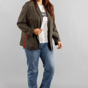 veste à pois avec bandes Grande Taille