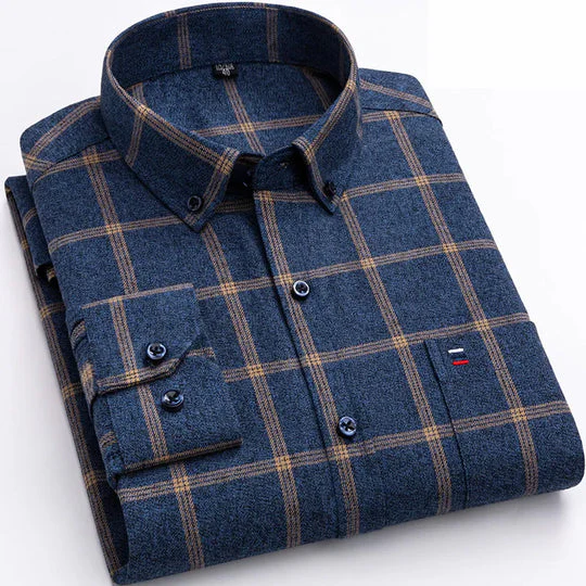 Chemise homme à boutons - Motif plaid tendance - Coupe classique pour un style smart casual parfait – Image 2