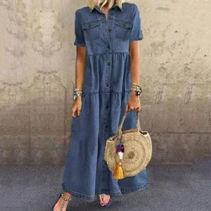 Julia | Robe en Denim Douce