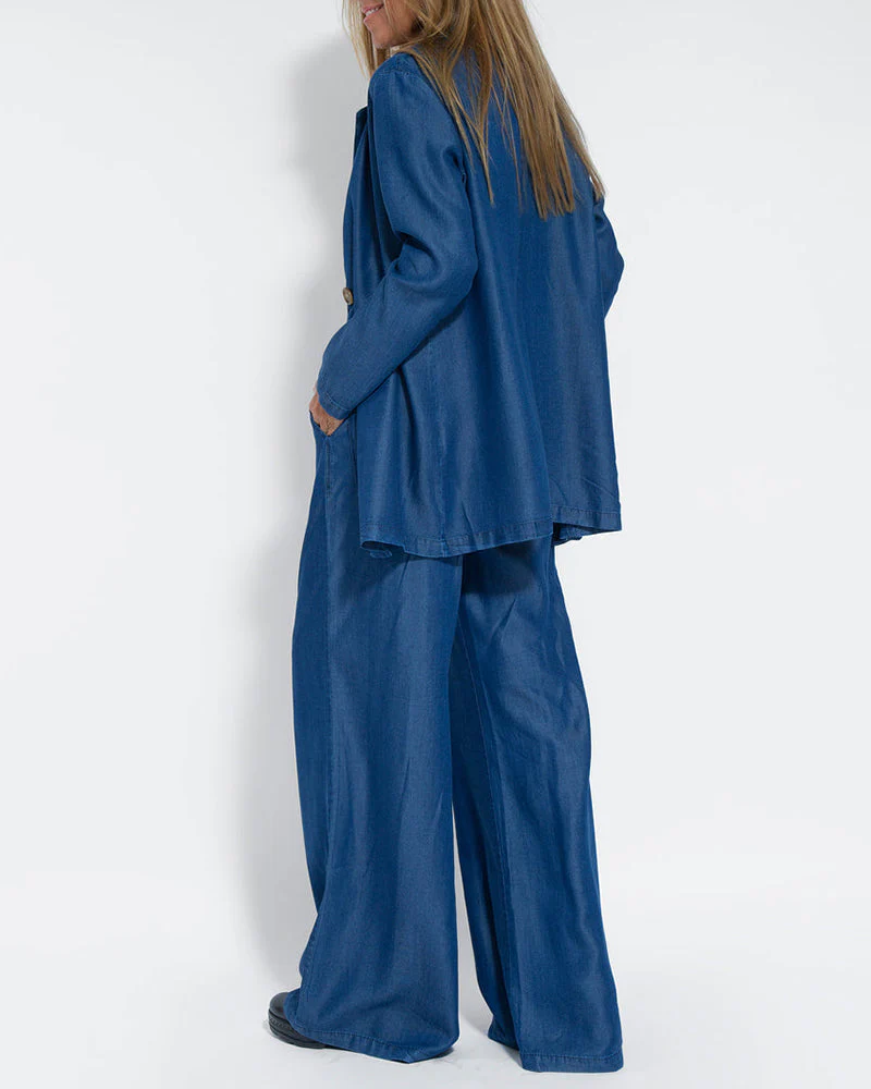 Ensemble pantalon et top 2 pièces en lin - tenue d'été élégante pour femmes pour un look stylé – Image 4