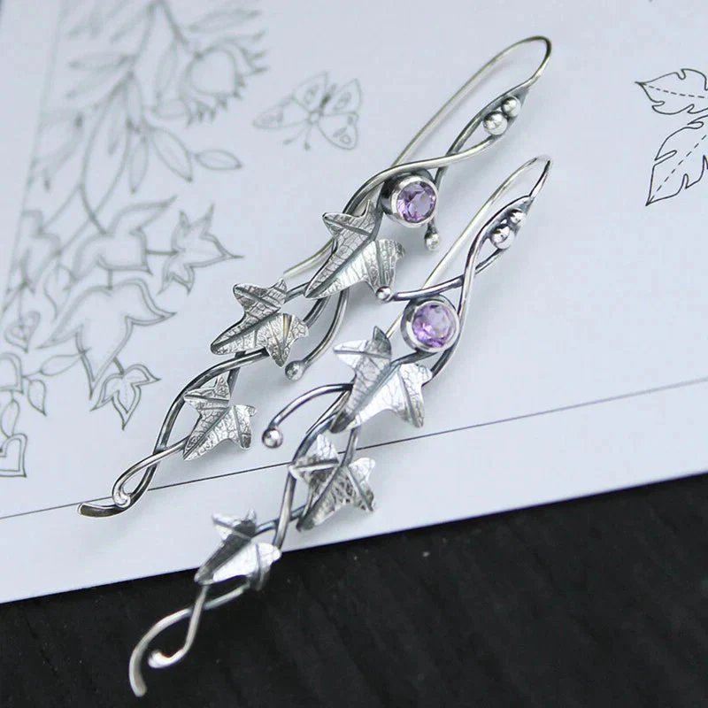 Boucles d'oreilles Elfe Feuille Vintage – Image 4