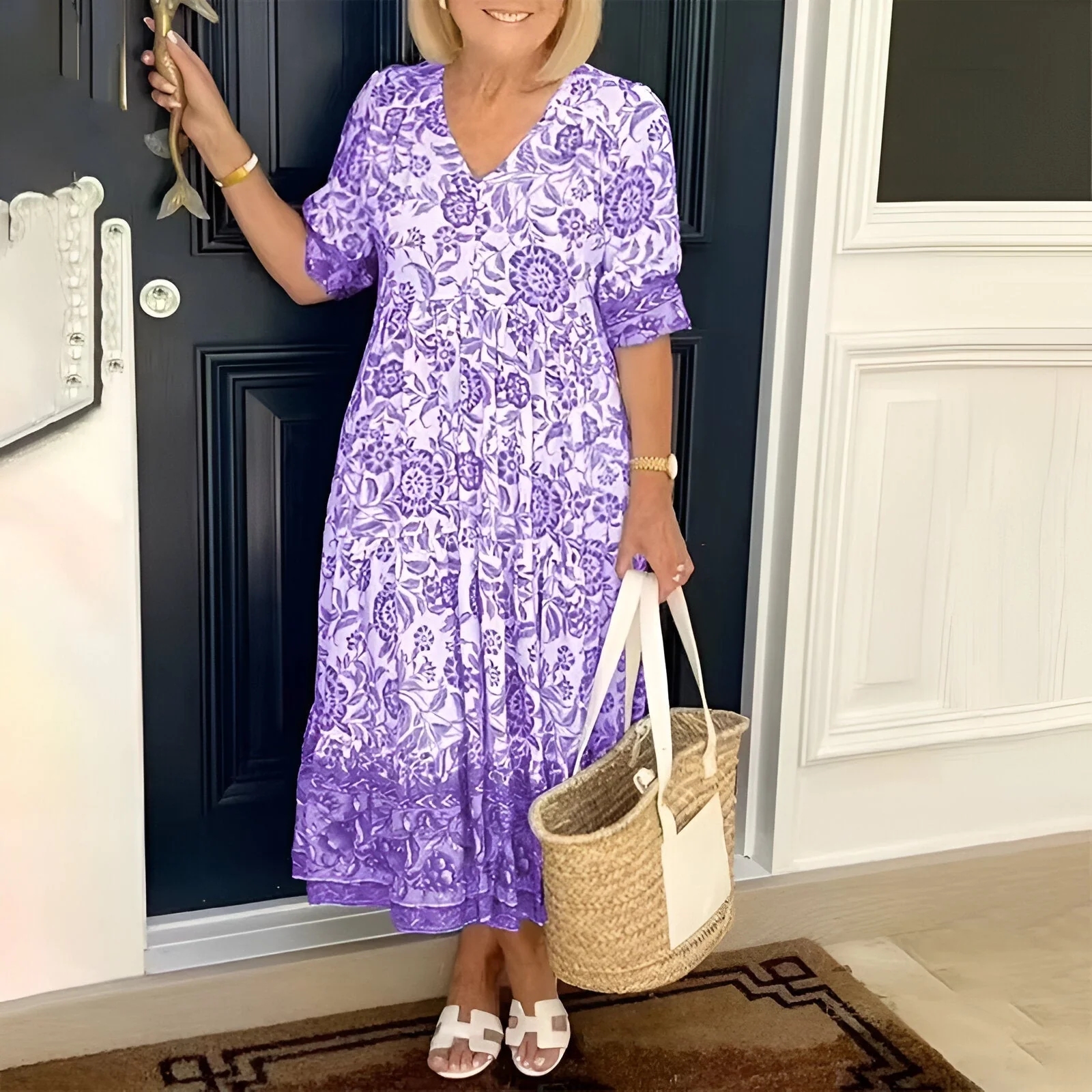 Francesca | Robe Bohémienne Décolleté en V – Image 5