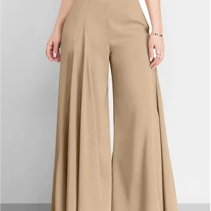 Pantalon large taille haute pour femmes - Mode décontractée élégante pour femmes