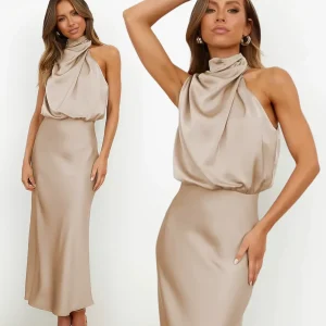 Claudine | Robe Col Drapé Élégante