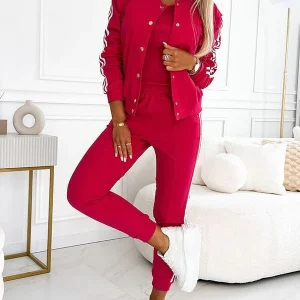 Sophie | Ensemble Sportif à Rayures avec Veste et Jogging pour Femmes