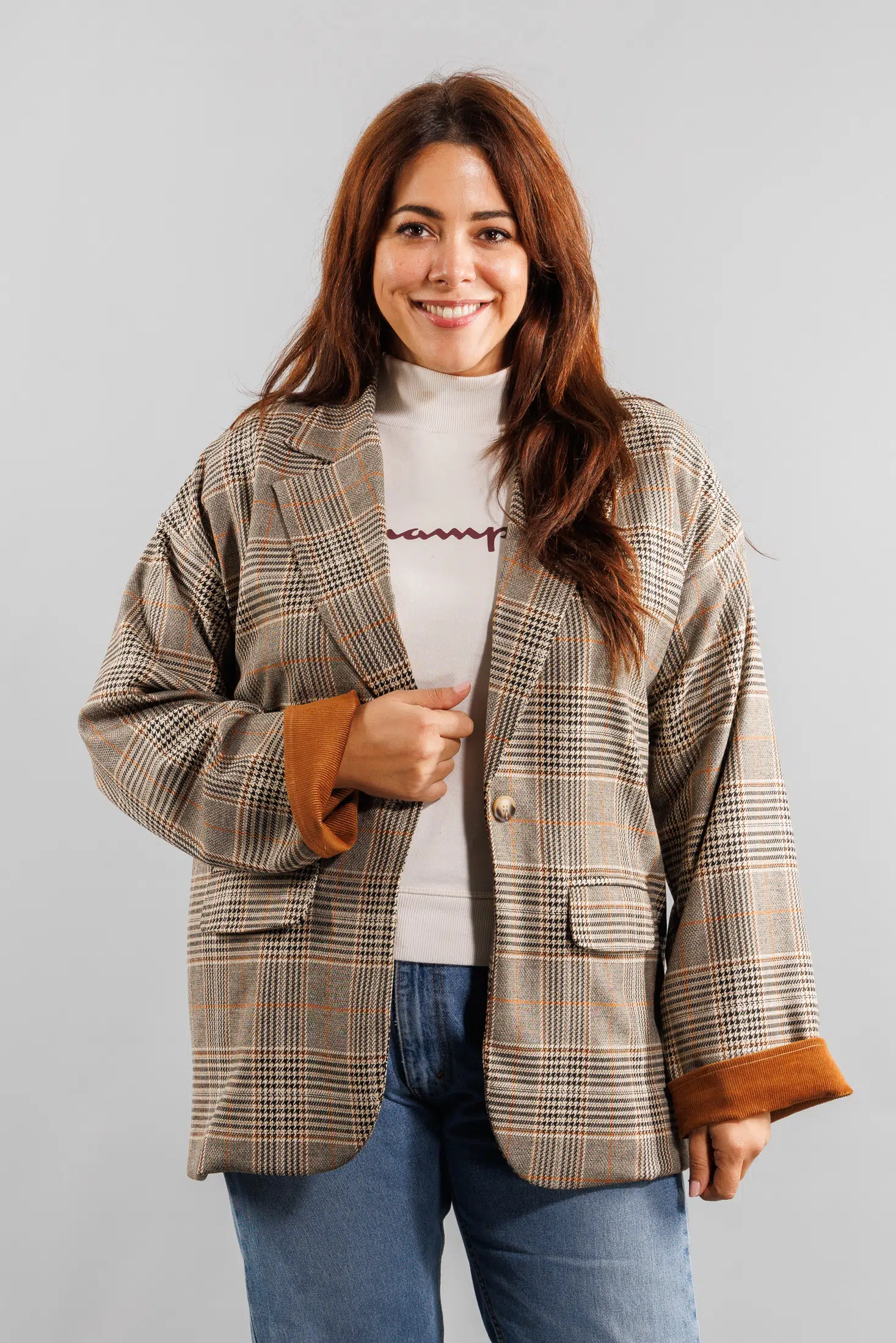 Veste à carreaux Grande Taille