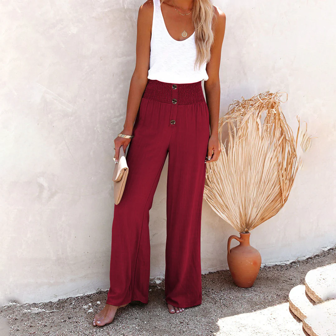 Pantalon tendance à taille haute et à jambe large pour les femmes, pour un look élégant et confortable – Image 5