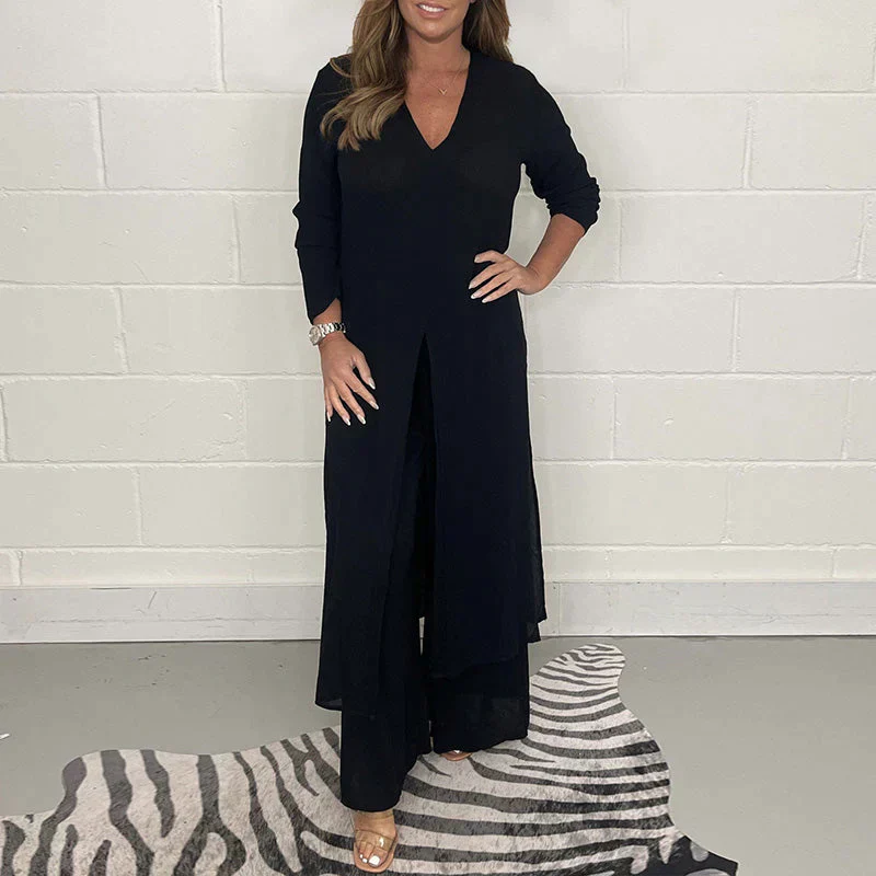 Ensemble tendance 3 pièces pour femmes avec tunique longue élégante et pantalon assorti – Image 6