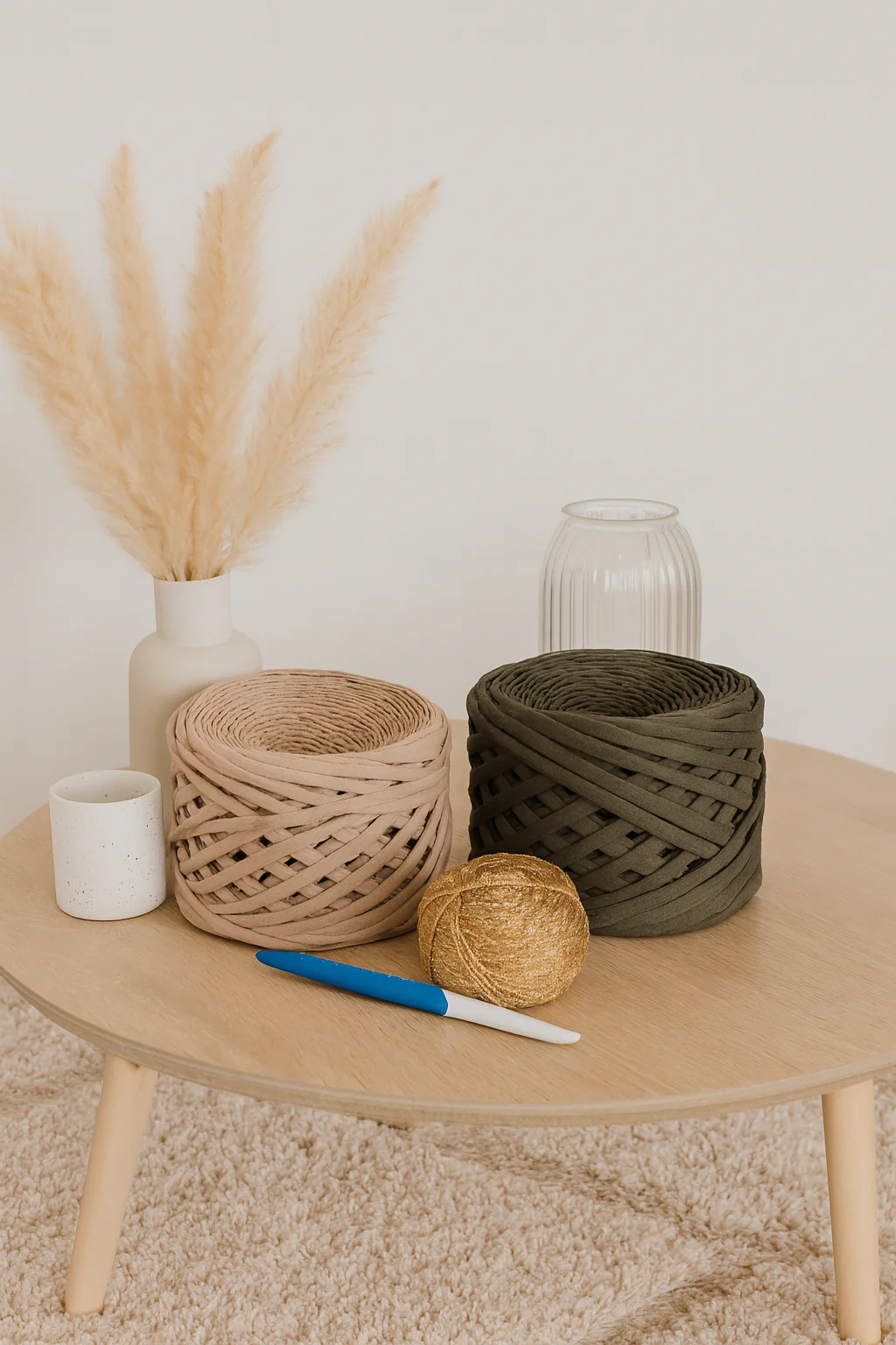 Sac en crochet fait main – Fils de t-shirt recyclé – Image 5