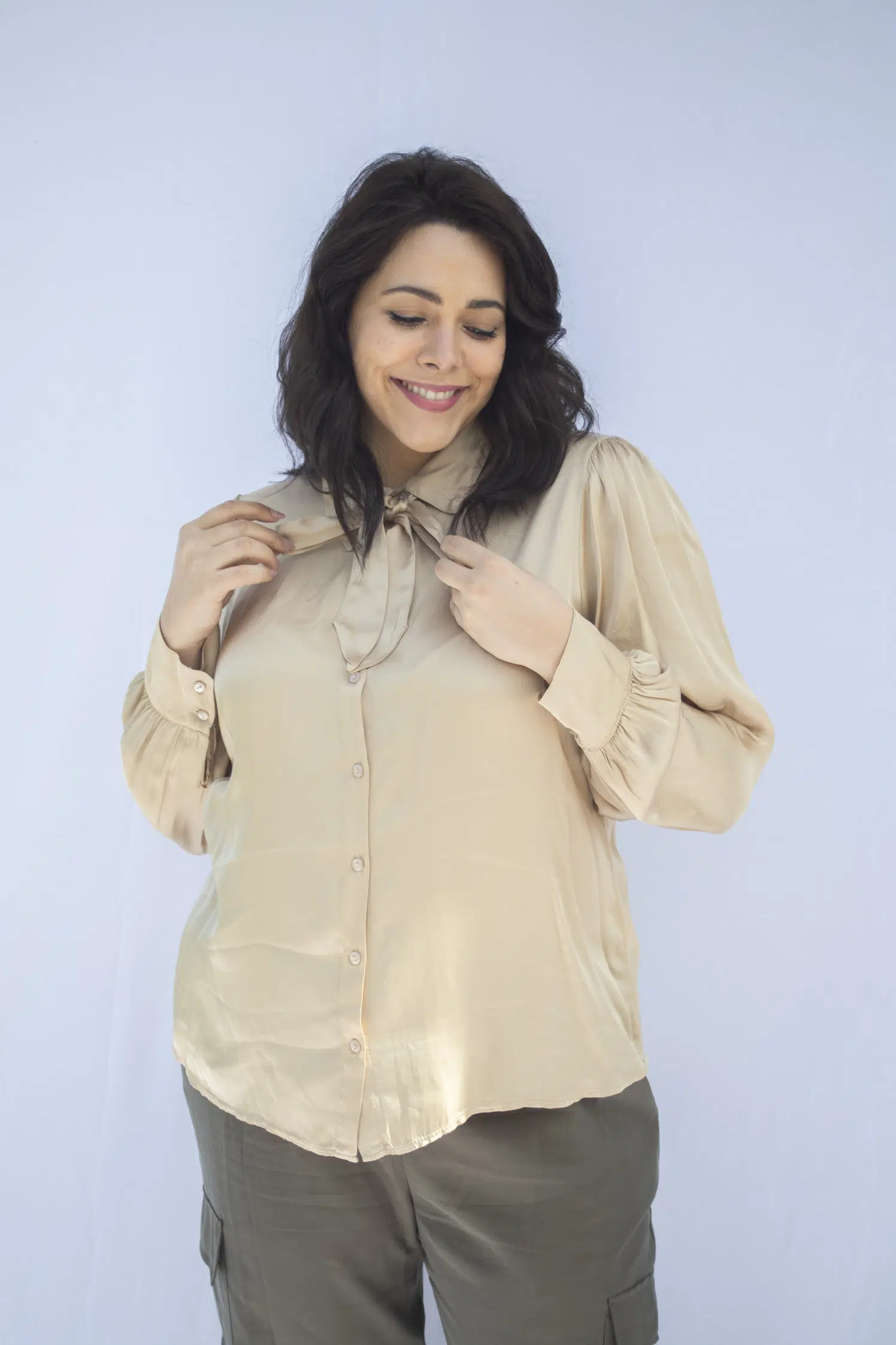 chemisier avec Nœud Grande Taille