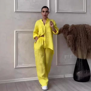 Ensemble Femme – Haut Lacé & Pantalon Assorti