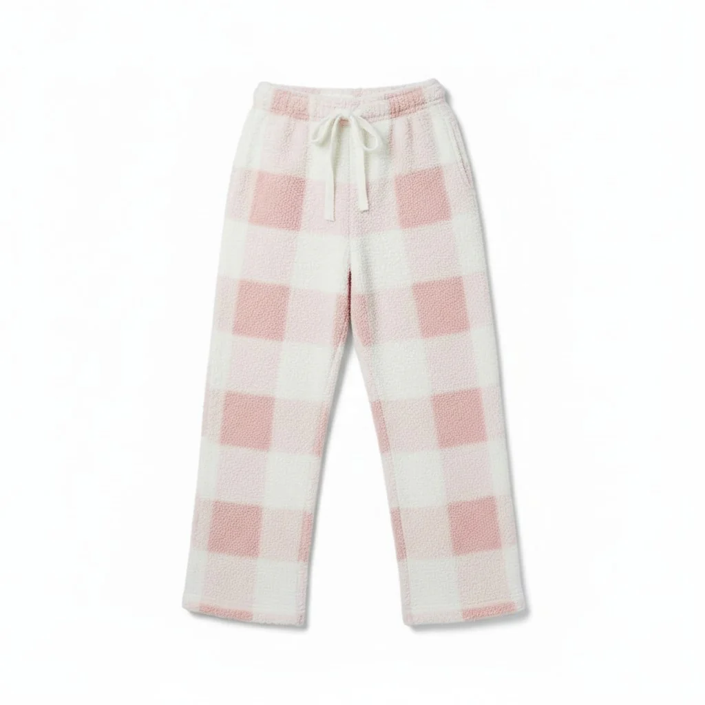 Pantalon Pyjama Polaire Femme Chaud – Carreaux Enflammés – Image 7