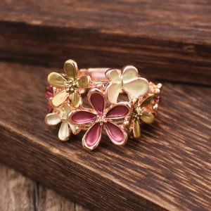 Bague Émail Rose Daisy