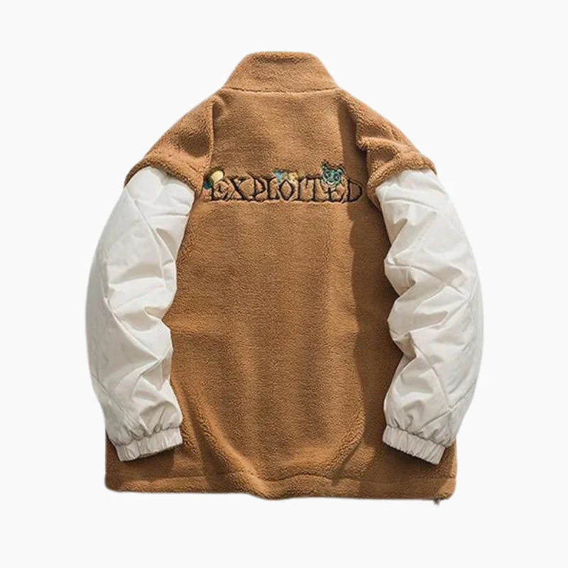 Manteau Pilou Pilou marron et beige femme – Image 2