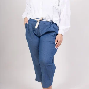 Pantacourt en Jean Stretch Bleu