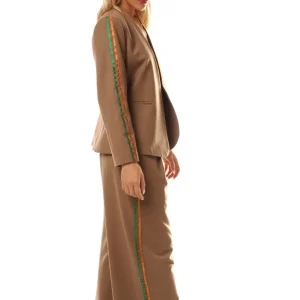 pantalon palazzo avec bandes