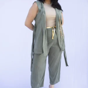 Pantalon avec ceinture Grande Taille