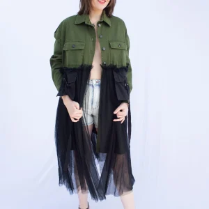 Parka bi matière en tulle