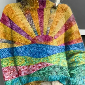 Violette | Pull à col roulé lisse et coloré