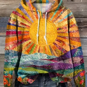 Geneviève | Sweat à capuche avec paysage de lever de soleil