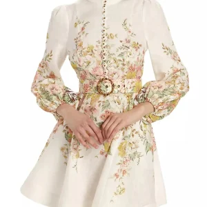 Mini robe chic à imprimé floral et boutons - Liv
