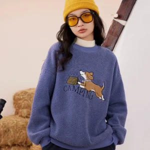 Pull Pilou Pilou bleu à motif