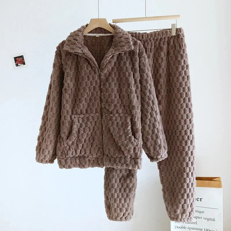 Pyjama hiver Pilou Pilou marron homme
