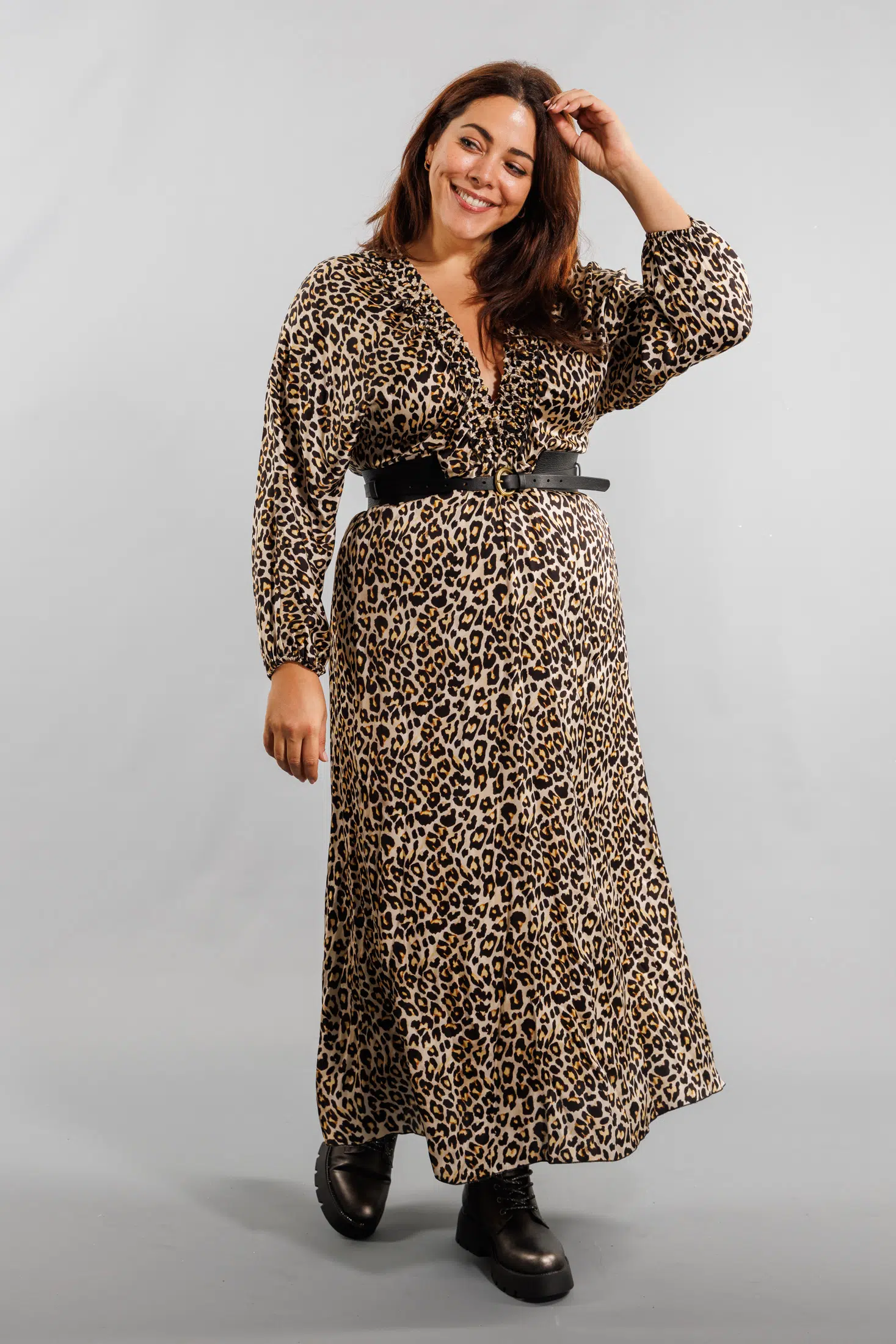 Robe longue à imprimé animal