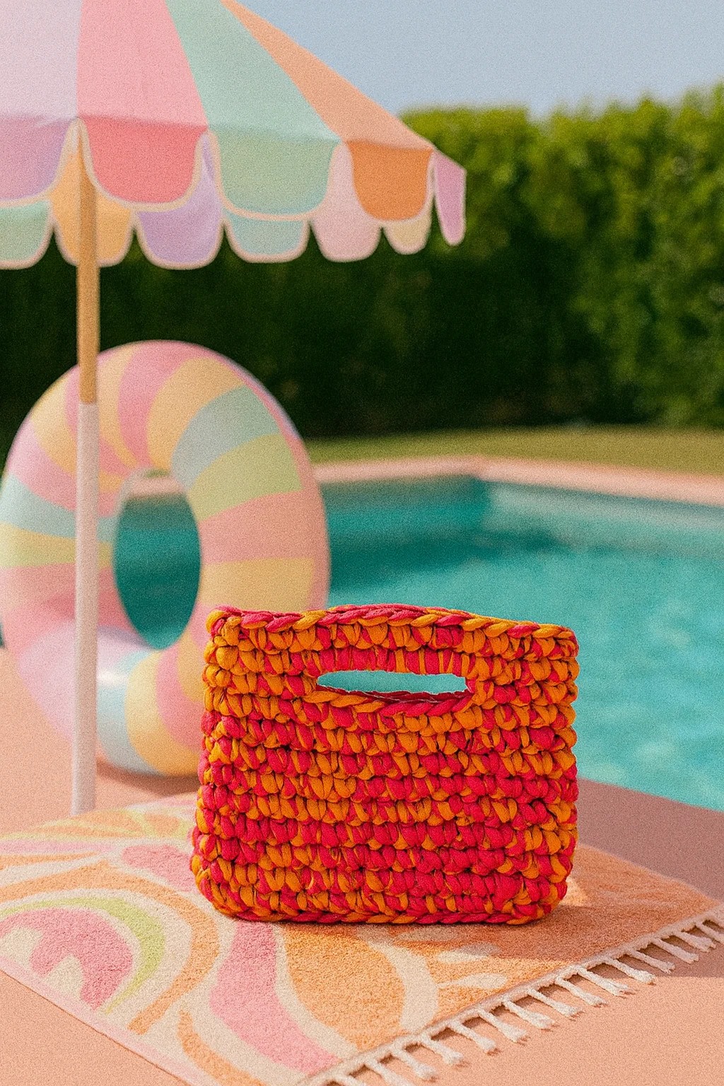 Sac en crochet fait main – Fils de t-shirt recyclé