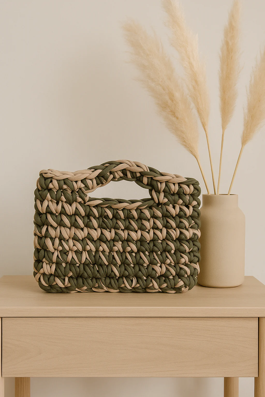 Sac en crochet fait main – Fils de t-shirt recyclé – Image 6