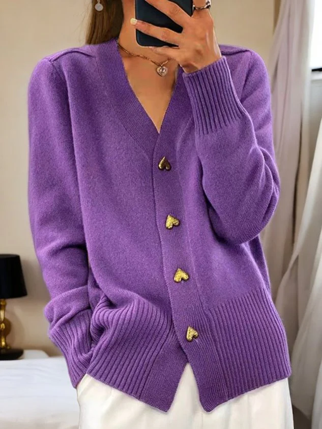 Addison | Cardigan en Tricot avec Boutons en Forme de Cœur – Image 5