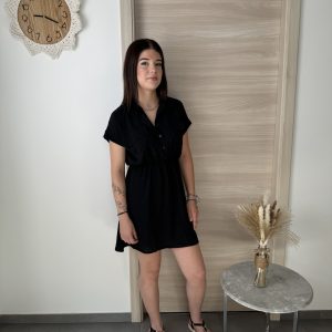 ROBE A BOUTONS NOIR