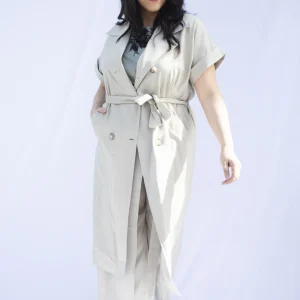 trench-coat manches courtes Grande Taille