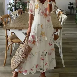 Robe longue bohémienne pour femmes - Élégance décontractée et style intemporel