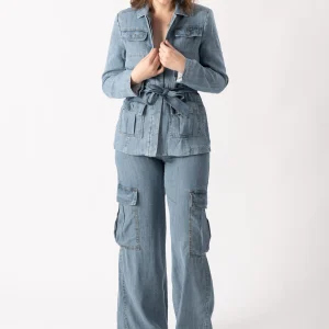 Veste à poches avec ceinture