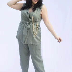 veste sans manches avec chaîne Grande Taille